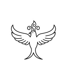 Fototapeta premium Stylized Bird with Open Wings