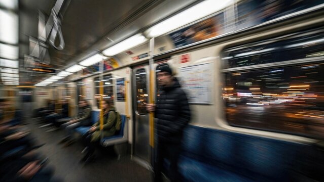 Dynamic Motion Blur of a Subway Train in Urban Transit