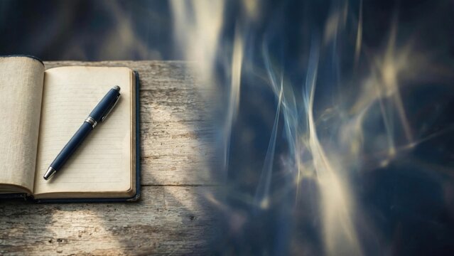 Journal Writing Ideas on Rustic Wood with Cinematic Lighting