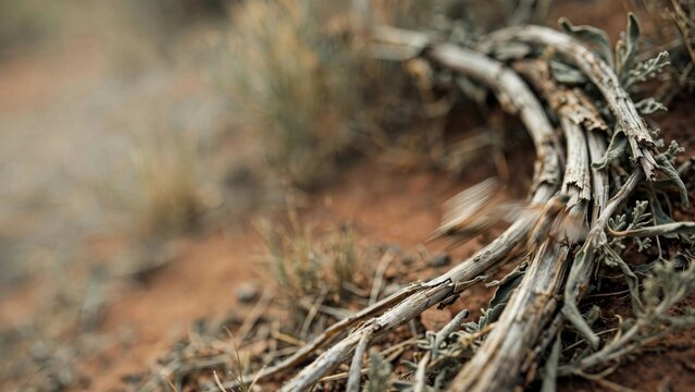 Rustic Deadwood Branches on Dry Earth Ground Texture