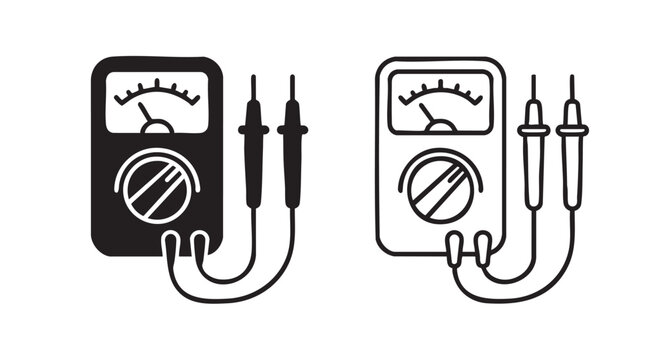 black silhouette with line art vector pair icon