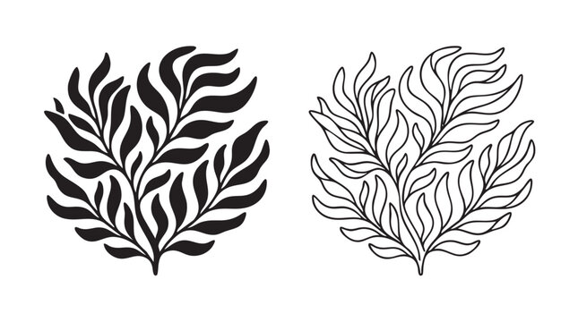 black silhouette with line art vector pair icon