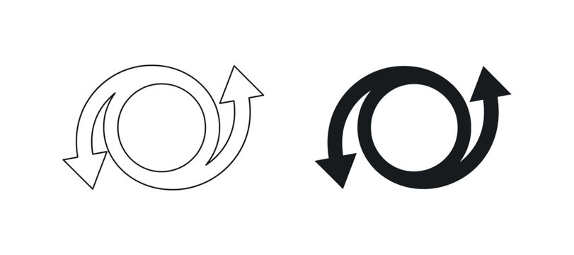 Circular arrows forming a loop represent a continuous recycling process rotation