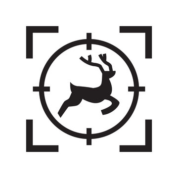 Running deer target crosshair square