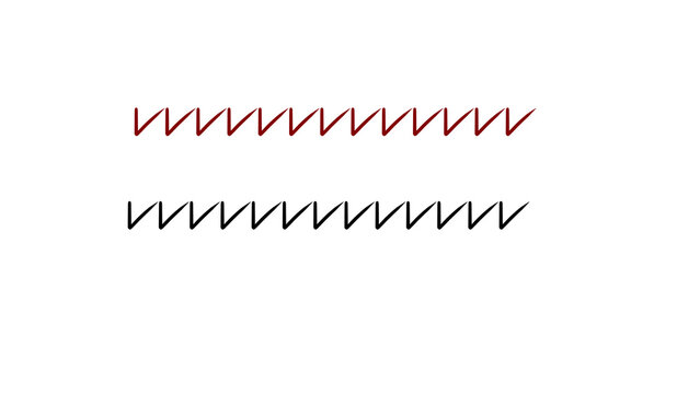 Brown and Black Zigzag Line Pattern Two Rows Design Element, Vector Illustration of Seamless Diagonal Stripe Border, Minimal Decorative Divider for Layout and Print Design, Bold Contrast Zigzag Graphi