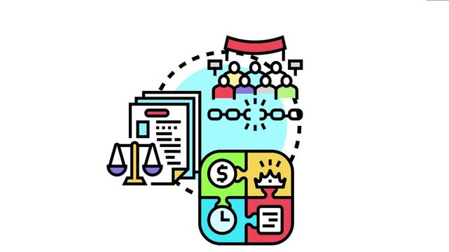 Legislative branch authority system icon government officials regulating lawmaking, justice, power, and financial policy, forming a crucial part of governance
