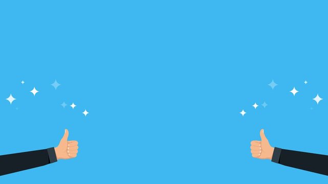Thumbs Up Appreciation Animation &ndash; Positive Like Gesture 2D Motion Graphic 4K