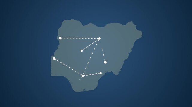 Nigeria Communication Network with Signals Connecting Multiple Locations