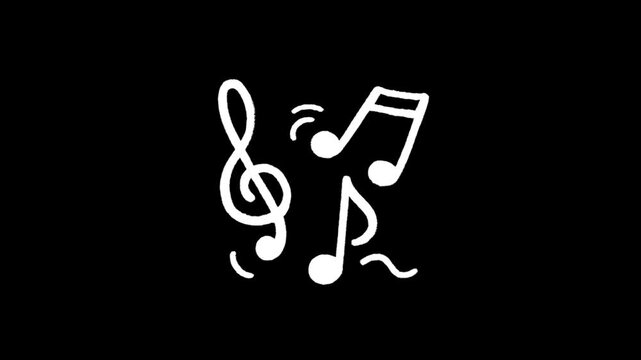 Music notes doodle icon set animation 