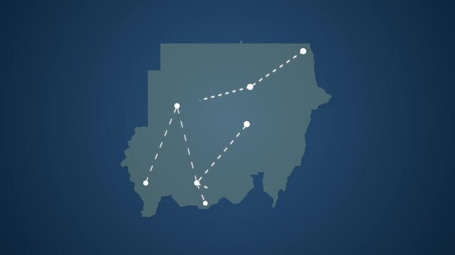 Sudan Communication Network with Signals Connecting Multiple Locations