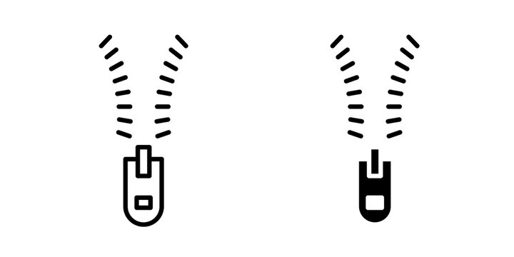 zipper icon flat outline in black