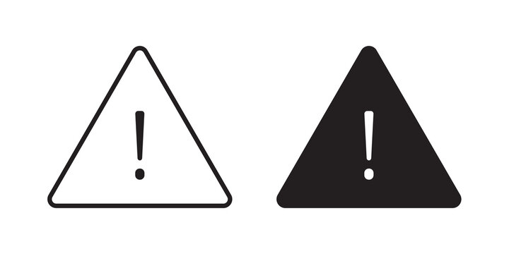 attention sign flat outline in black