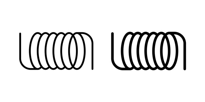 Wire coil icon flat outline in black