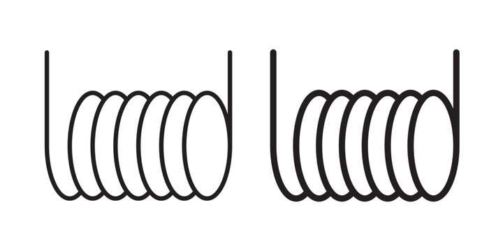 Wire coil icon flat outline in black