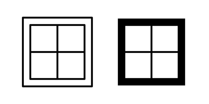 Window icon flat outline in black