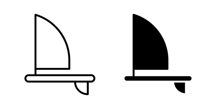 Windsurf icon flat outline in black