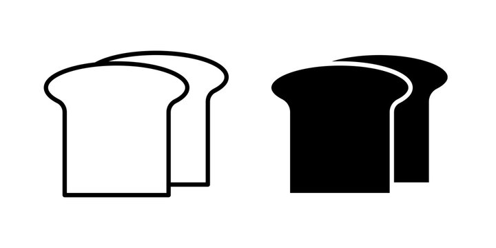 White bread icon flat outline in black