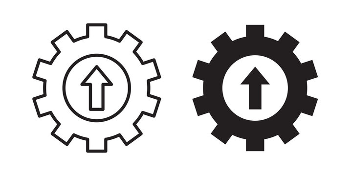 Upgrade icon flat outline in black