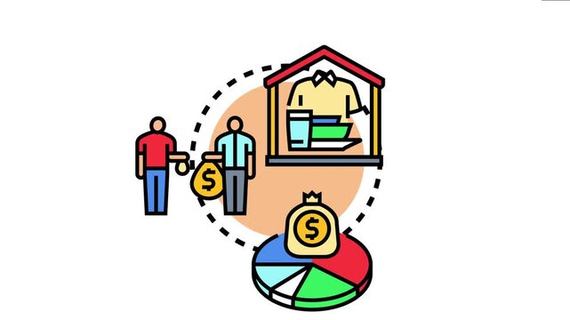 Liberal model wealth redistribution, fair allocation of resources, and social support with people, basic needs, and a pie chart