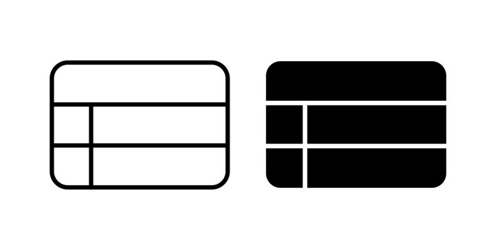 Table layout icon flat outline in black