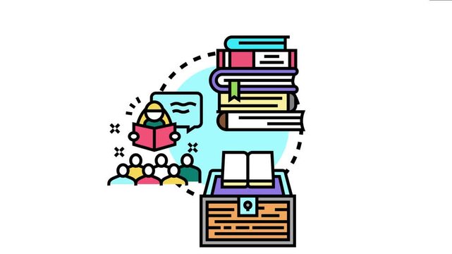 People engaging in community reading and knowledge sharing, utilizing a convenient book return service for accessible education and literacy development