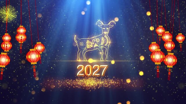 4K Resolution, 3840x2160 Pixels, Chinese New Year 2026 Wishes Background, 2027 Year of Goat Background, 

Useful for Chinese Events, Chinese New Year Wishes, Chinese New Year Greetings
