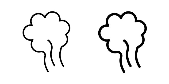Smoke icon flat outline in black