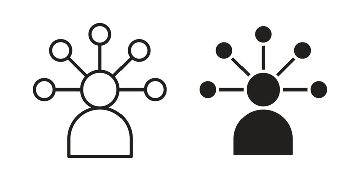 Skills set icon flat outline in black