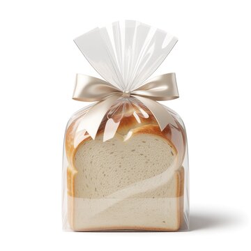 Gift Wrapped Homemade Cake or Bread on White Background