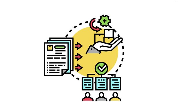 Library materials procurement concept representing the systematic acquisition of resources, involving documentation, supply chain management, and approval workflow for an organized collection