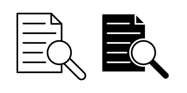 Research paper icon flat outline in black