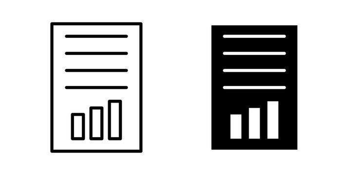 Report document icon flat outline in black