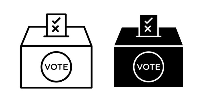 Referendum icon flat outline in black
