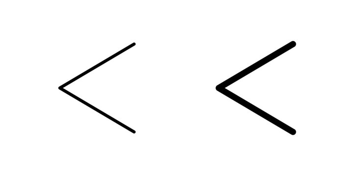 Previous arrow icon flat outline in black