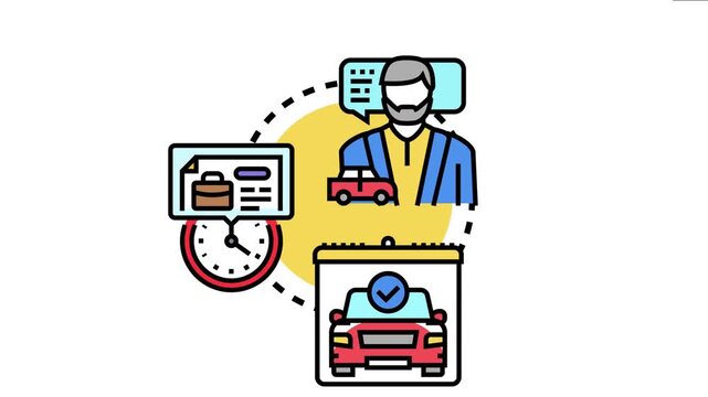 Driver receiving a notification about an expiring license, preparing for renewal, and scheduling the process to ensure continued vehicle operation and documentation validity