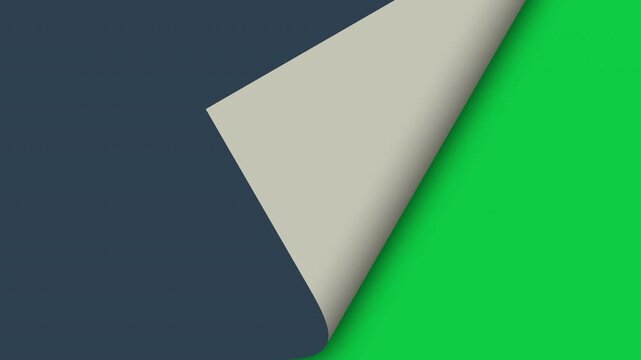 Realistic page turning animation featuring a smooth paper sheet curling and flipping through the frame with natural motion and soft shading.