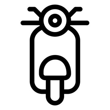 Line icon of a classic scooter, ideal for transportation, city commute, and urban mobility design projects