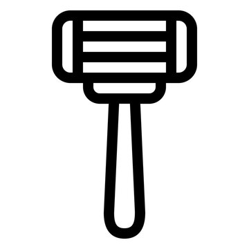 Line icon of an electric mustache trimmer, ideal for male grooming, barber, and personal care design projects