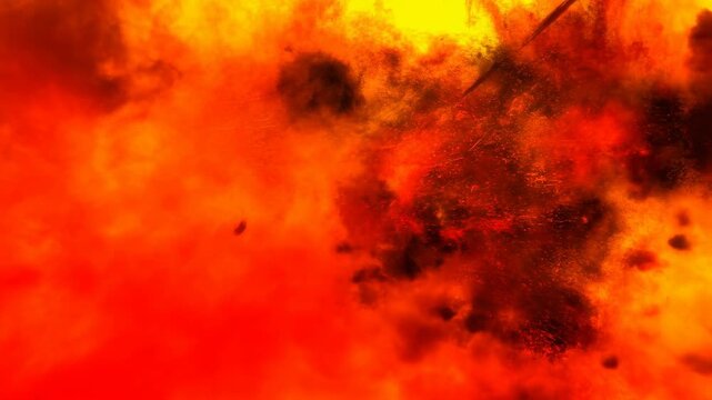 Fiery smoke clouds swirl through an abstract full-frame texture. Cinematic title, film trailer graphics, and dramatic transitions.