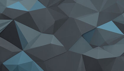 Obraz premium Abstract dark blue low poly geometric background with a subtle polygonal pattern for design and presentations