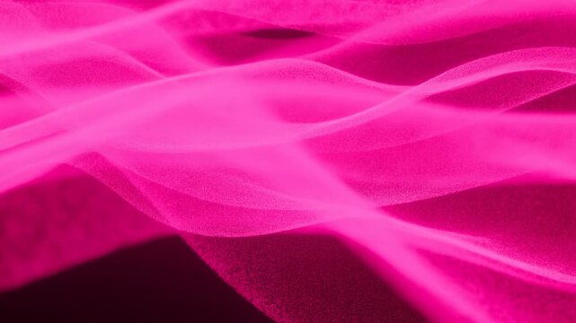 Flowing magenta waves undulate across a dark abstract digital field. Motion graphics, event screen design, and music visualizer.