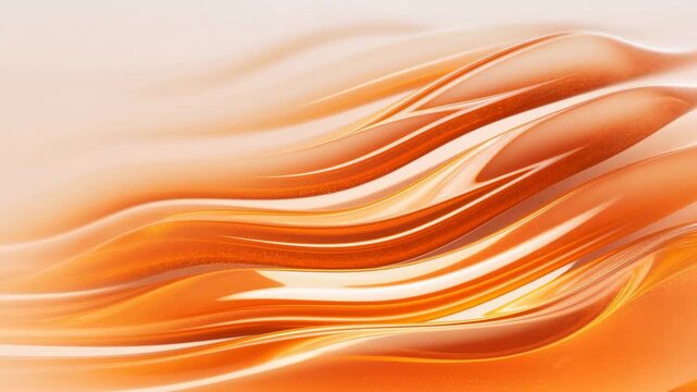 Orange flowing waves undulate across a pale cream abstract digital background. Presentation design, website hero section, and social media graphics.