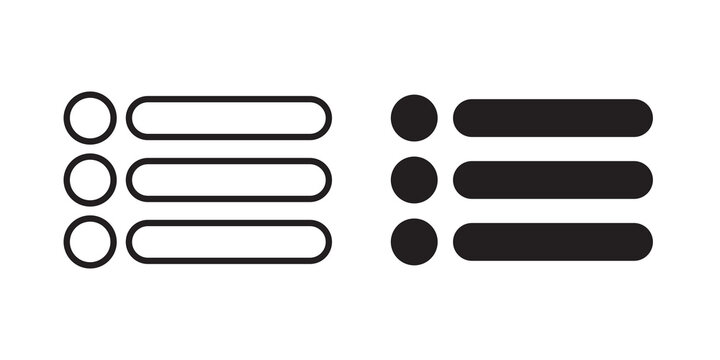 Menu icon flat outline in black
