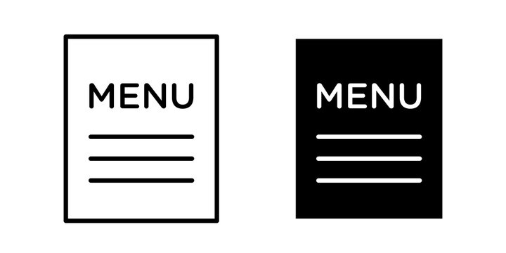 Menu icon flat outline in black
