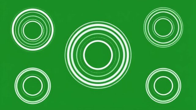 Transparent Circular Scanner Rings Expanding and Contracting on Green Screen