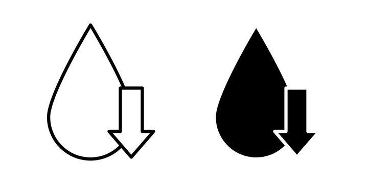 Low water level icon flat outline in black