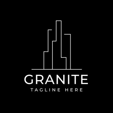 Granite stone minimalist logo design vector