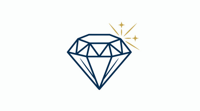 A stylized blue diamond shape with gradient shading and geometric connection lines floating in white space.