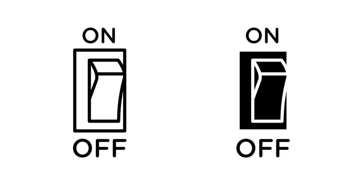 Light switch off icon flat outline in black