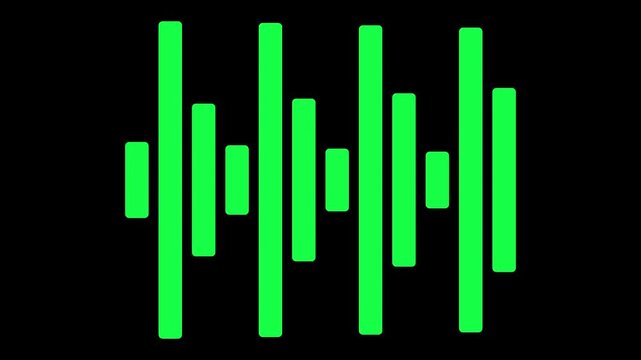 Audio soundwave equalizer bars with green glow animation